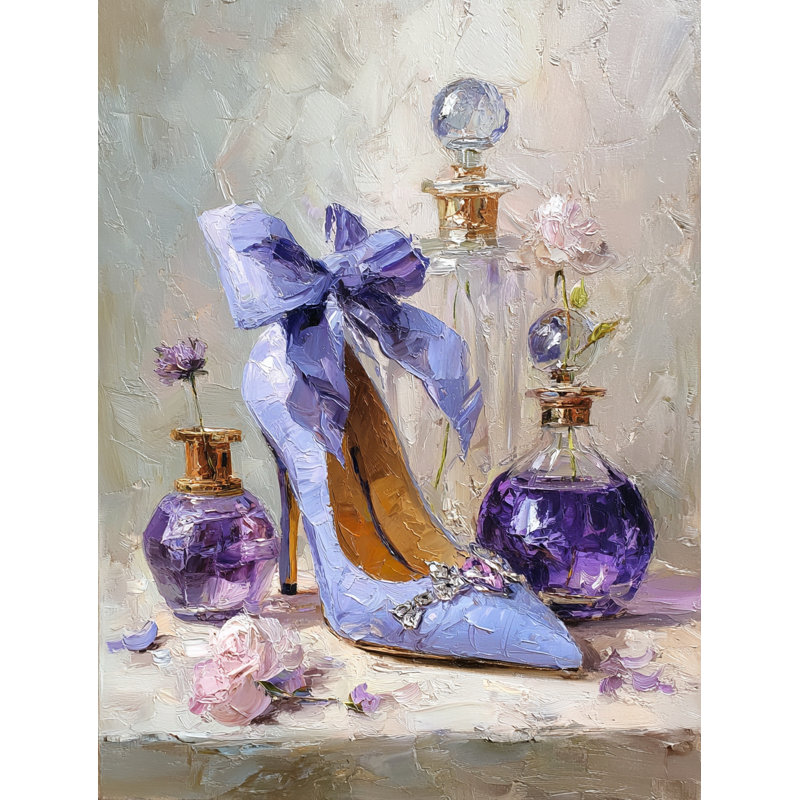 Art mural sur toile Elegant Heel and Perfume Still Life, L 36 po x H 48 po x P 1,5 po