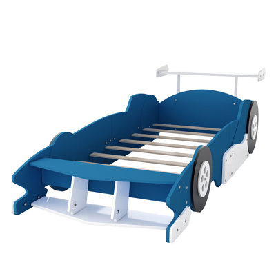 Metal Floor Bed Frame With Fence And Door, Modern Design, Durable Metal by Zoomie Kids
