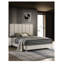 Lit à panneaux King Size fini blanc antique - Mobilier de chambre contemporain en bois avec tête de lit