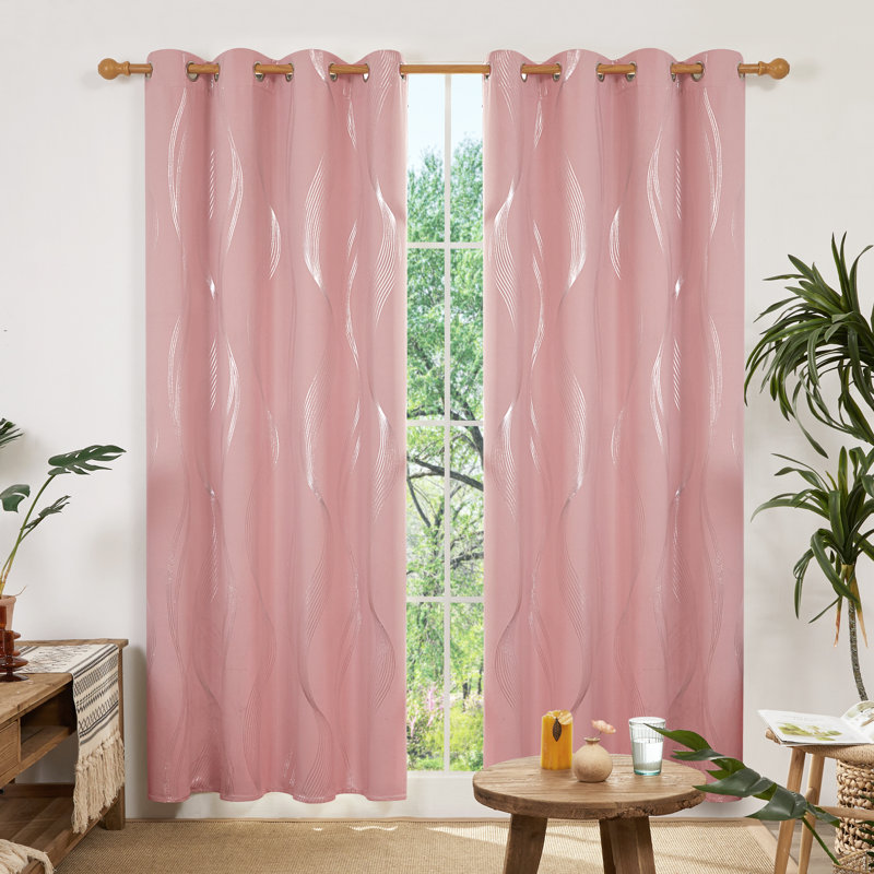 Prewett Super Soft Eyelet Room Darkening Thermal Curtains, Coral Pink, Width 140 x Drop 229cm