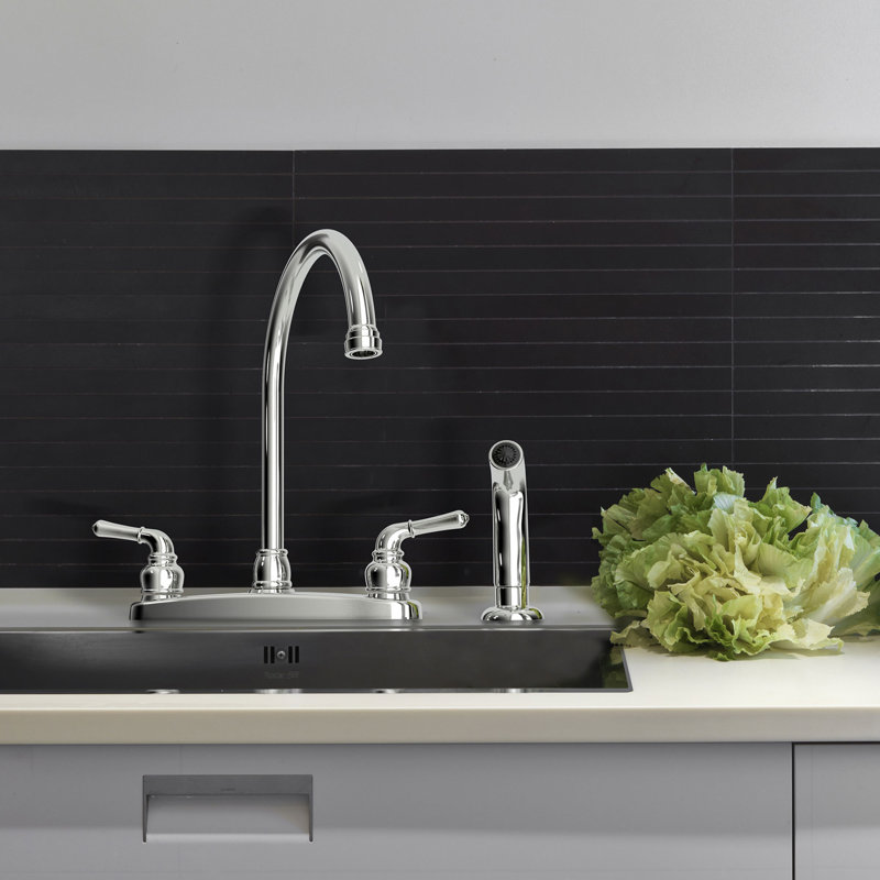 Olympia Faucets Kitchen Faucet with Side Spray, Chrome