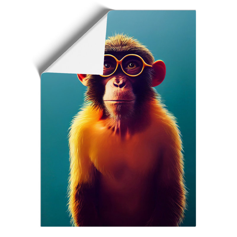 Brainy Monkey - Wall Art, Paper, 42cm H x 29.7cm W, No Matte