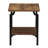 Rustic Hickory Grain Side Table with Black Iron Base-1888883658