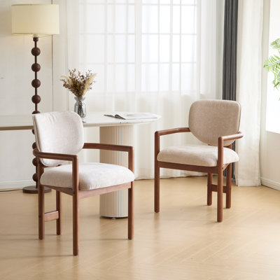 Dining Chairs Set of 2 Upholstered Arm Chairs, Accent Chairs, 300 LBS Weight Capacity