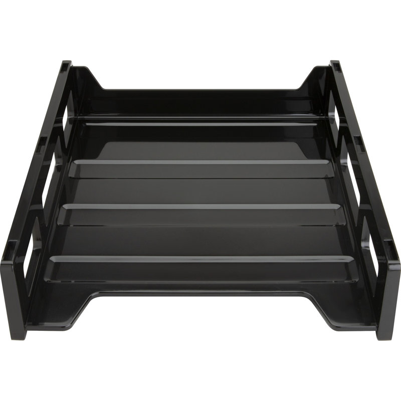 Plateau lettre, charge avant, empilable, noir Durkee