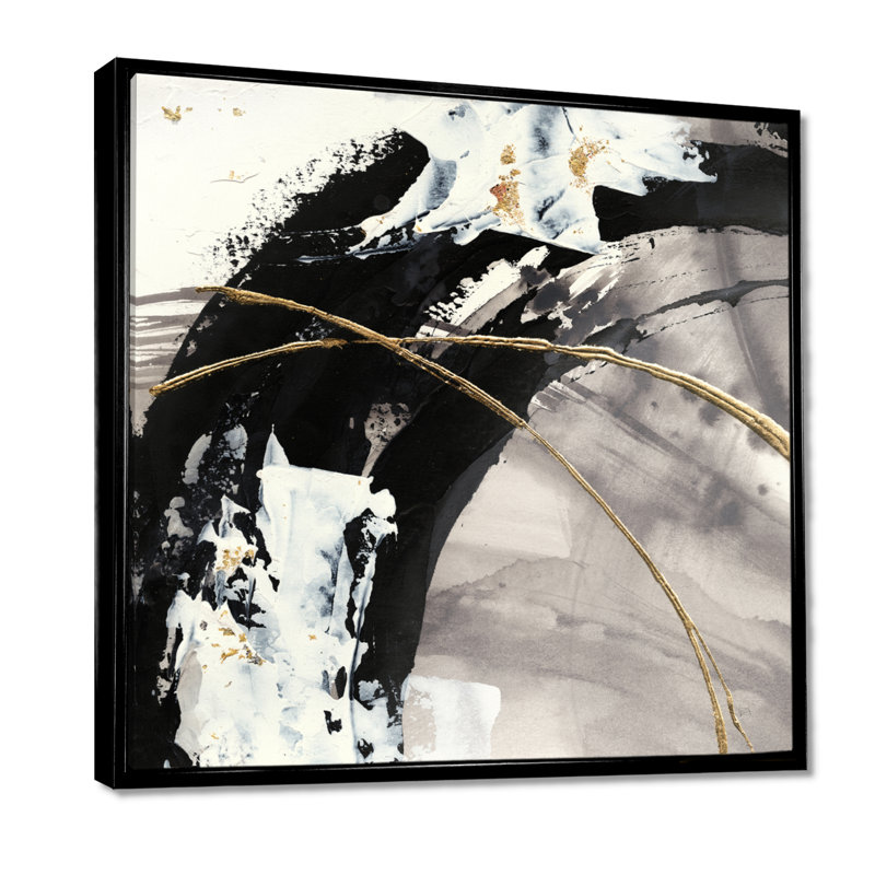 Abstrait, art mural sur toile abstraite, impression moderne à l'arc peint Glam I, H 30 po x l 30 po, Cadre flottant noir