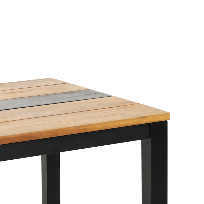 Wood Dining Table With Black Panel, Main Colour, 64.13 Lb, 69 In Depth, 35 Width, Understated Style, Some Assembly Required And Powder - Coated Frame Table, 29.5 Height, Classic Slat Panelling, Exotic