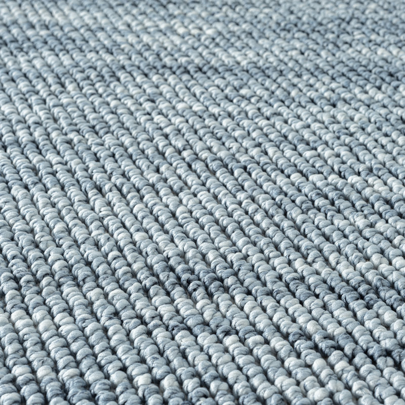 Textured Fringed Area Rug, Rectangle 8' x 10', Blue