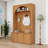 Wooden Hall Tree with Storage Bench, Cabinets, Hooks and Adjustable Shelving-129747987