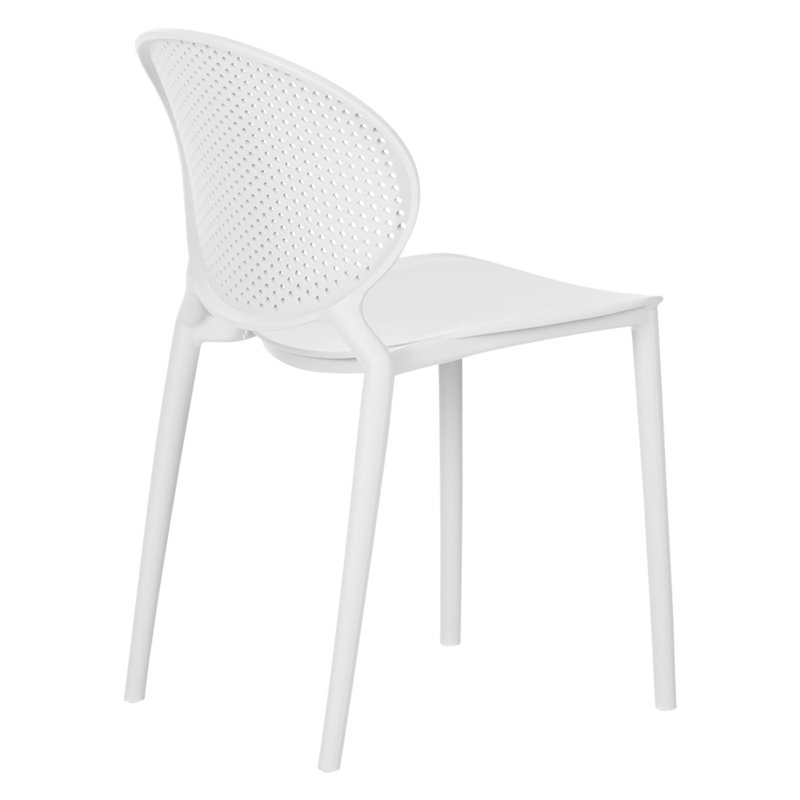 Suze Stacking Patio Dining Side Chair, White