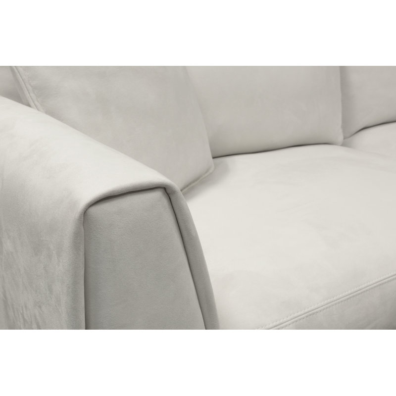 Fairfax Leather Sofa, Snowflake (Soft Touch), Stainless Steel