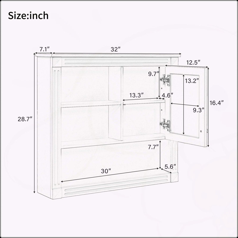 Armoire de salle de bain murale polyvalente avec tablettes réglables et design élégant, Noir