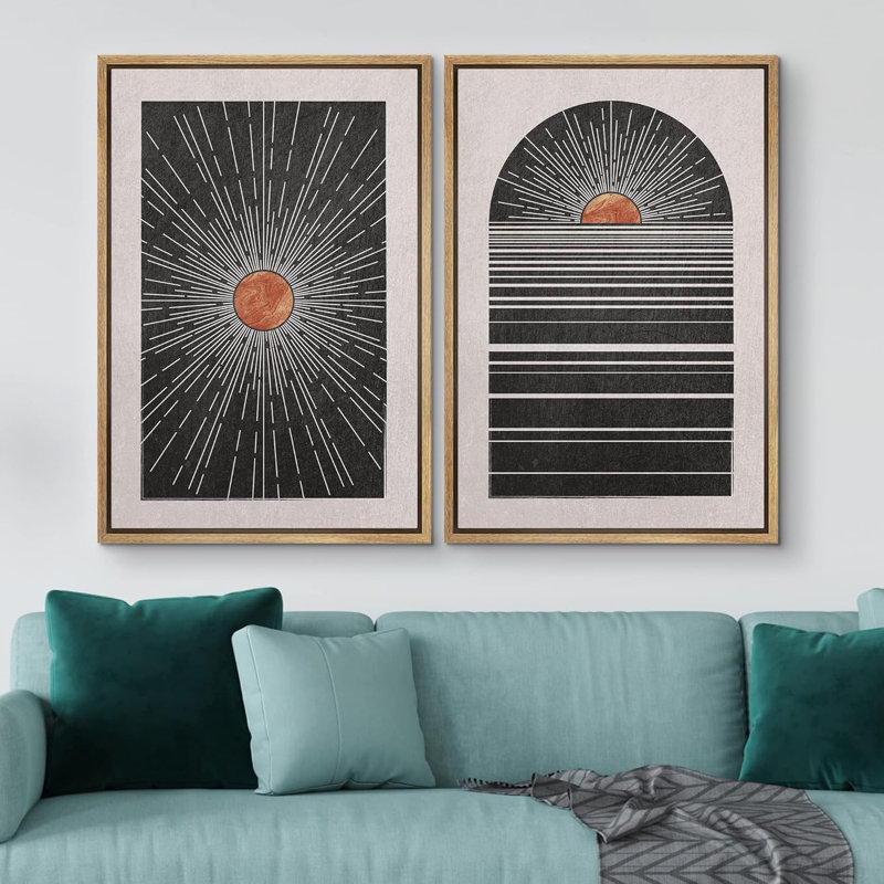 Sun And Moon 2 - Pieces, 36" H x 48" W, Natural