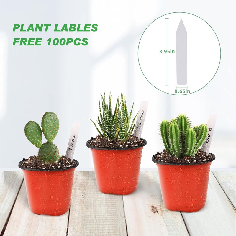 Ensemble de pots de pépinière 4 pouces en plastique avec étiquettes