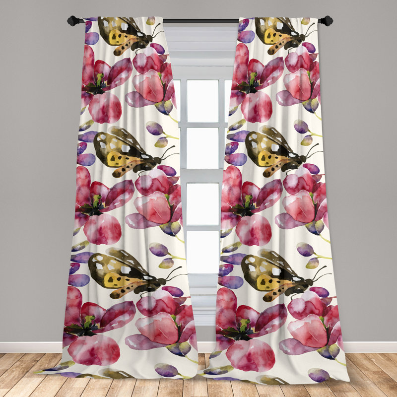 Microfiber Semi Sheer Curtain Pair, 28" W x 84" L