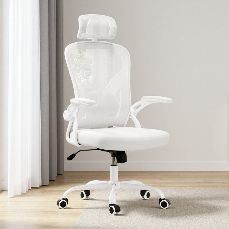 Chaise de bureau ergonomique, chaise de bureau à domicile avec appui-tête, chaise d'ordinateur à haut dossier avec accoudoirs et support lombaire réglable