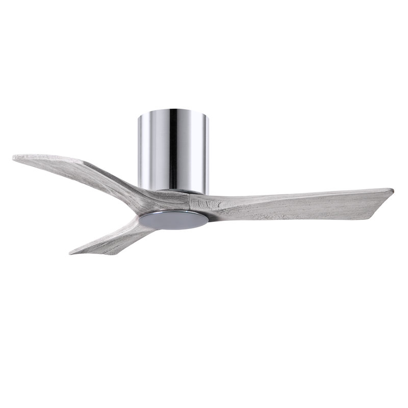 Irene LED Ceiling Fan, Polished Chrome, Barn Wood Tone, 42"