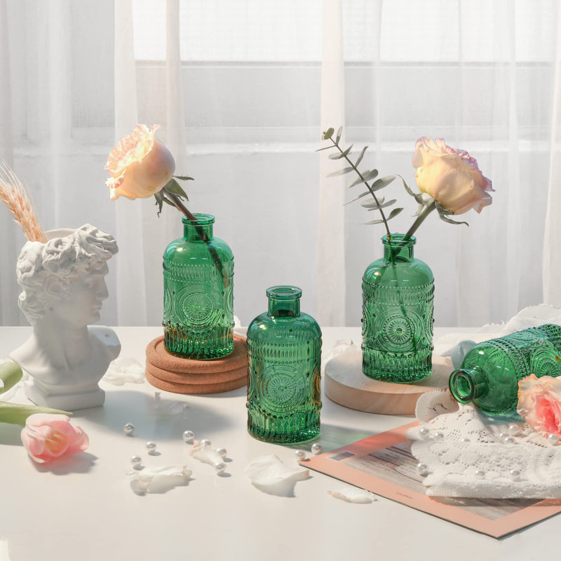 Cezmi Glass Table Vase, Green