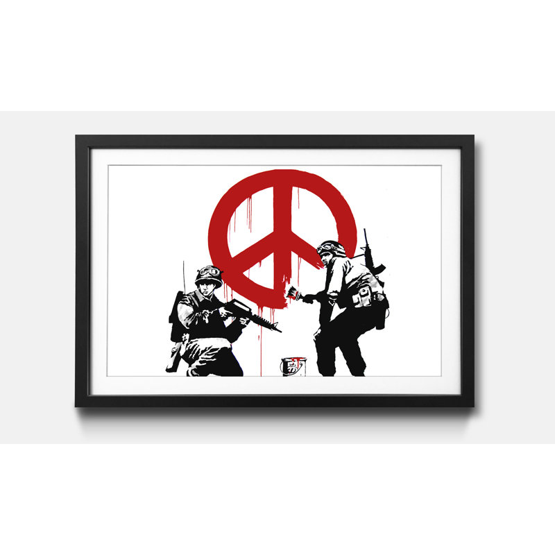 Streetart No.15 by Banksy - Single Picture Frame Print, 44cm H x 64cm W x 2.2cm D