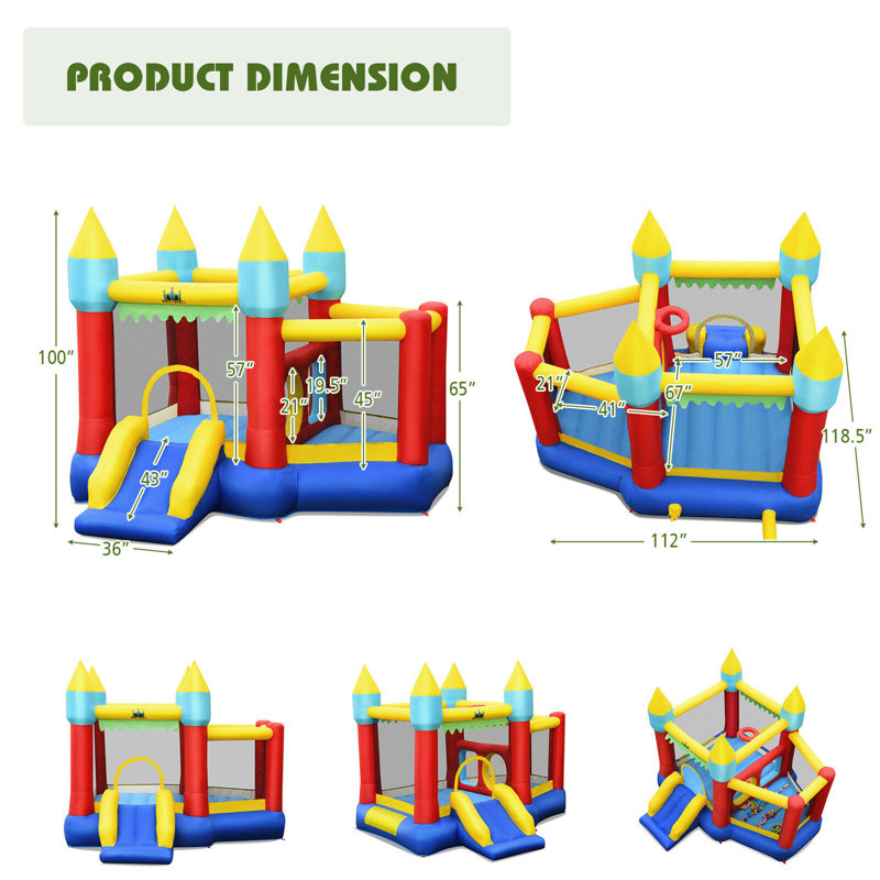 9.3' x 9.87' Bounce House with Slide