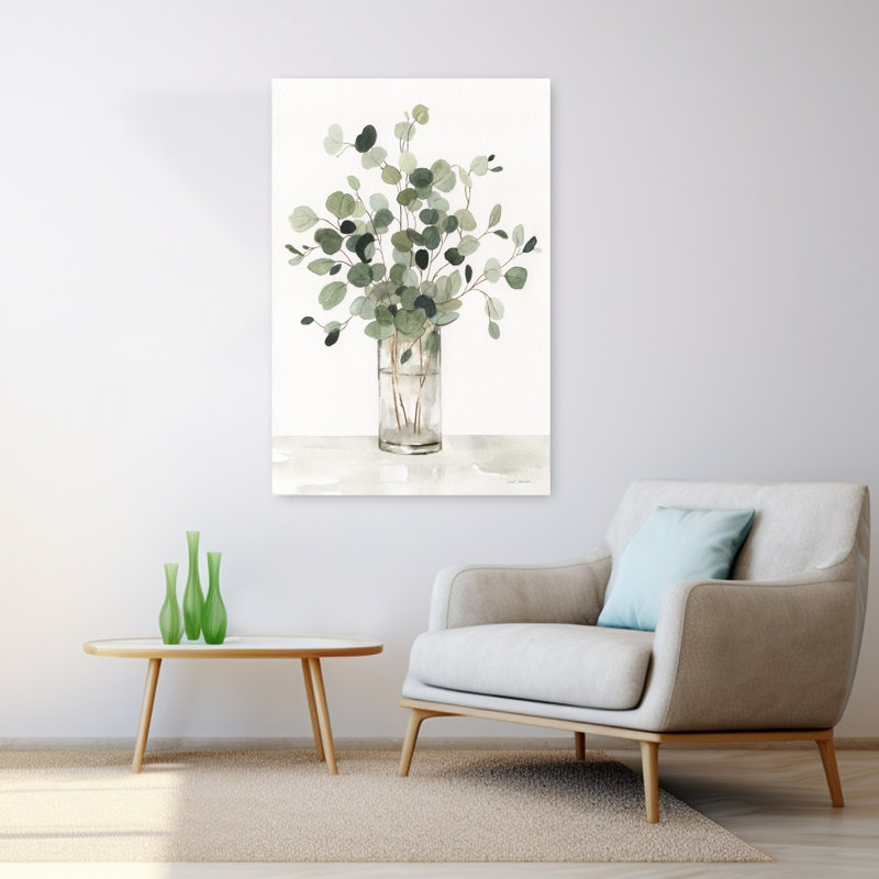 «Gorgeous Greens II», art contemporain délicat, plante naturelle, H 48 po x l 32 po
