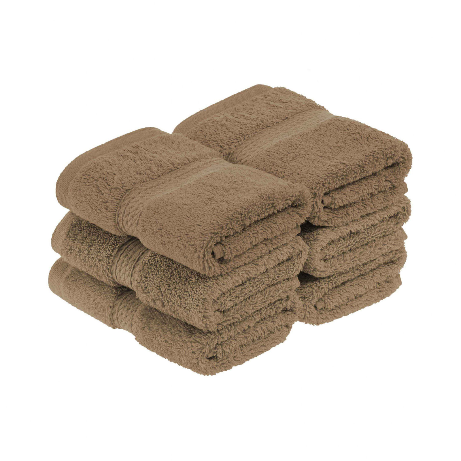 Egyptian Cotton Washcloth Set, Latte, Washcloth - 6 Pack