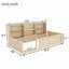 Lit simple pour enfant en bois avec barrière de sécurité et tablettes de rangement latérales, cadre de lit plateforme peu encombrant, naturel-536451860-536451863