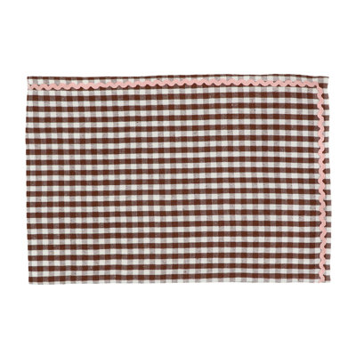 Olive Rust Linen Table Runner