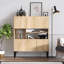 Console moderne, chêne saphir, 49,2 po x 13,8 po x 27,6 po | 100% panneau de particules enduit de mélamine, épaisseur: 0,7 pouce | Comprend de nombreuses tablettes et une conception murale | Parfait pour les décorations scandinaves et les solutions de rangement élégantes