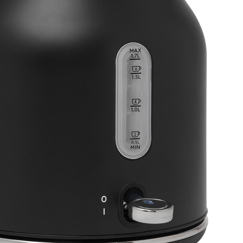 HADEN 1.79 Quarts Stainless Steel Electric Tea Kettle, Black/Chrome