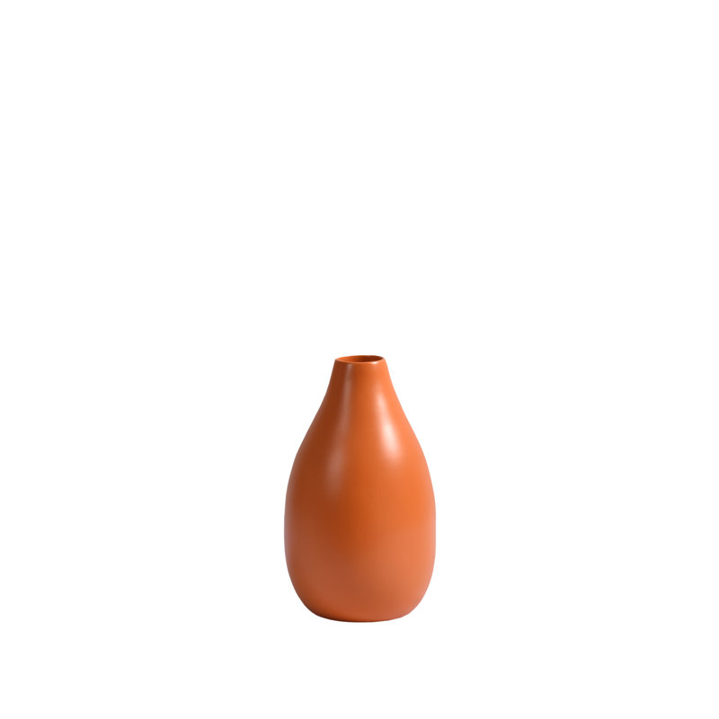8-Inch Orange Bamboo Decorative Table Vase