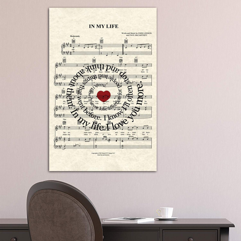 In My Life - Red Heart - Wrapped Canvas Print, 101.6 cm H x 66.04 cm W x 1.91 cm D
