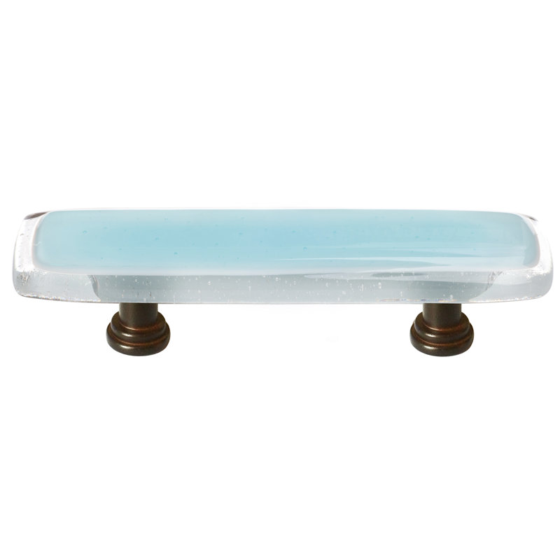 Poignée barre 3 po CTC, Blanc, Bronze huilé