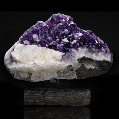 Amethyst with Calcite on Stand