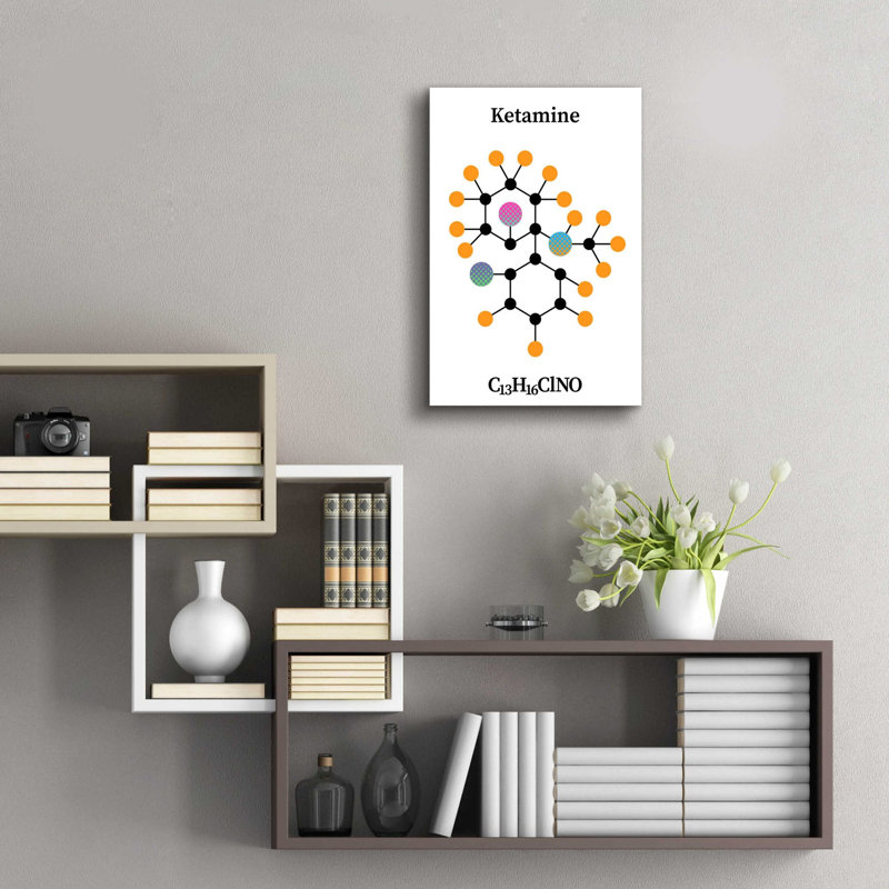 «Ketamine Molecule» par Epic Portfolio, art mural en verre acrylique, H 24 po x l 16 po x P 0,2 po