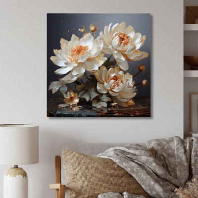 Gilded Tranquility Lotus I, reproduction d'art sur toile