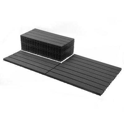24 Pieces Of Dark Gray Outdoor Terrace Deck Tiles, DIY Interlocking Decking Floor Tiles, Easy To Install Patio Tiles, Suitable For Indoor And Outdoor Balcony Backyard Poolside