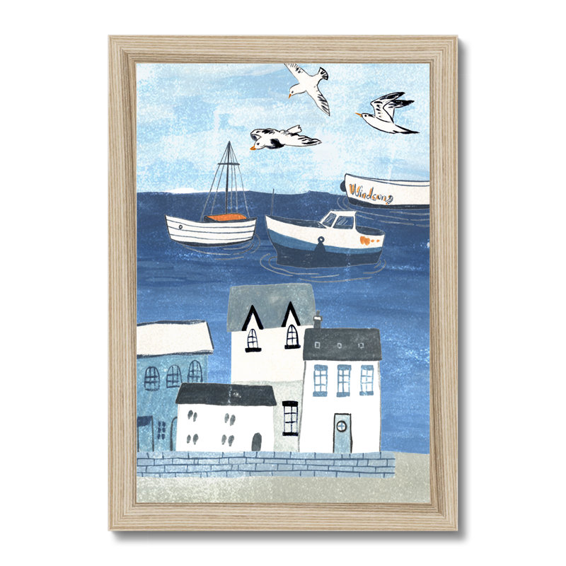 Sailors Rest I by Melissa Wang - Painting, 34cm H x 24cm W, Natural Wood Framed Paper Print