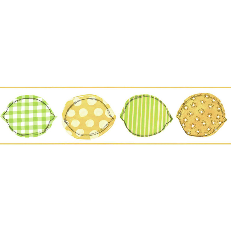 Bordure de papier peint L 15 pi x l 6 po Kaisey, Jaune / lime