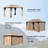 10X14FT Gazebo Metal, Mosquito Net For Outdoor Use With Double Roof (Brown)-123218948-123218945