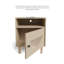 Table de chevet en rotin avec station de charge