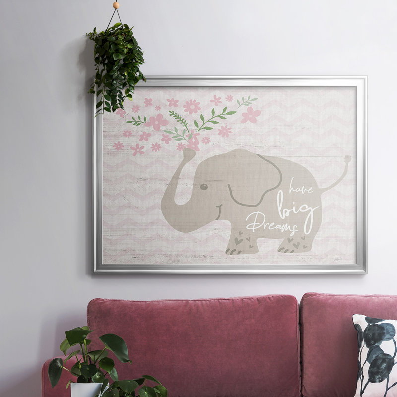 Floral Elephant, reproduction d'art sur toile, Argent, H 14 po x l 20 po x P 1,5 po