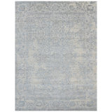 Hand Knotted Area Rug in Blue And White