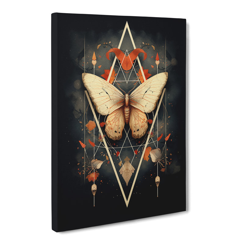 Moth Geometric No.3 - No Frame Print, 50cm H x 35cm W x 3cm D