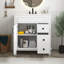 Meuble-lavabo blanc avec lavabo en céramique 30 po, armoire moderne avec 2 tiroirs et tablette réglable-96836493