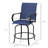 2pcs Outdoor Dining Stools With , 360° Swivel, High Mesh Fabric, Steel Frame For Patio, Balcony, Poolside, Backyard, Navy Blue Patio Chairs Swivel Constructional, Mesh, Outdoor, Dark