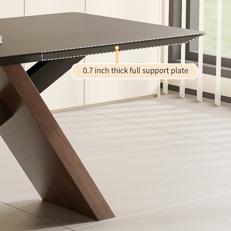 Ensemble de table de salle à manger rectangulaire de style français, Noir, H 29,5 po x L 55,1 po x l 27,6 po