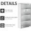 Armoire verrouillable avec 4 tablettes, acier inoxydable, 12 po x 24 po, argent, unité murale