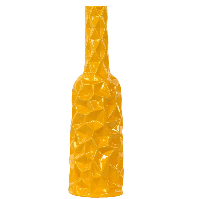 Gore Ceramic Table Vase, Yellow, 15.5" H x 4.5" W 4.5" D