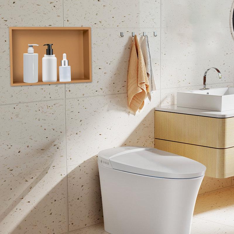 Niche de douche encastrée en acier inoxydable, Or